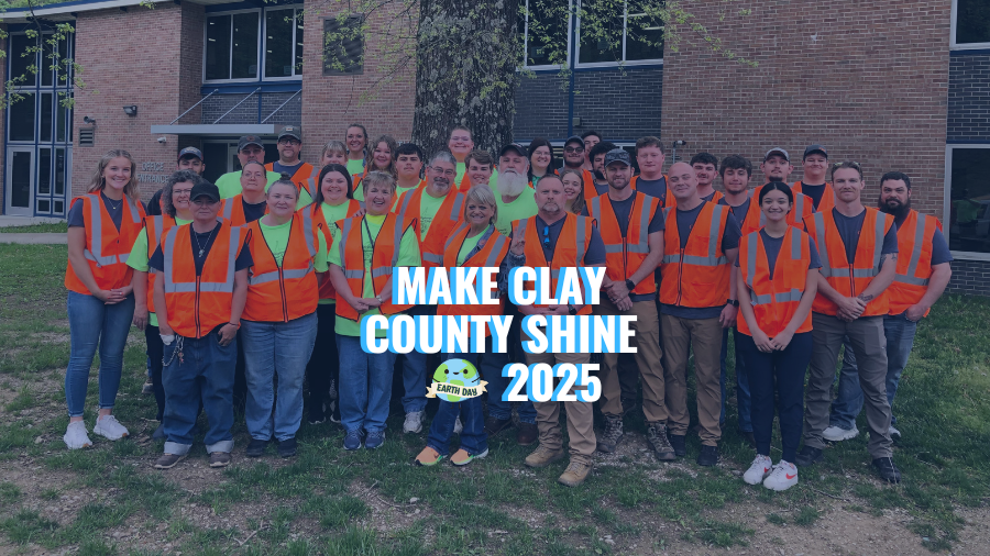 Group photo with text Make Clay County Shine 2025