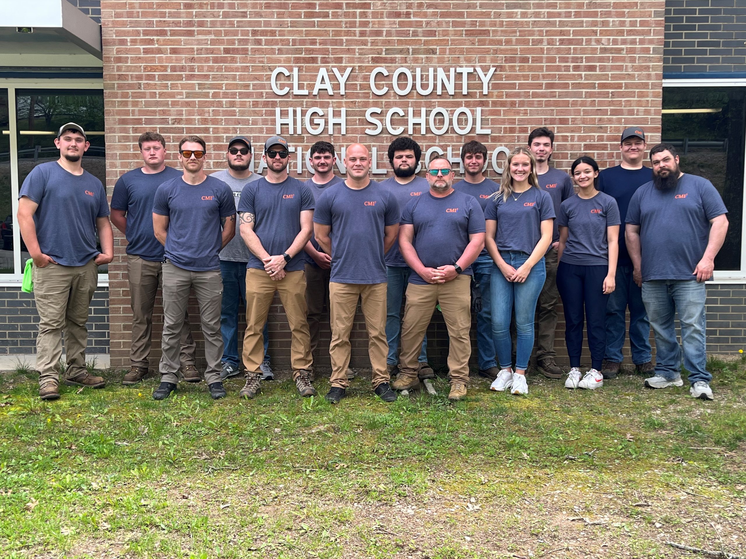 group in front of Clay County High School