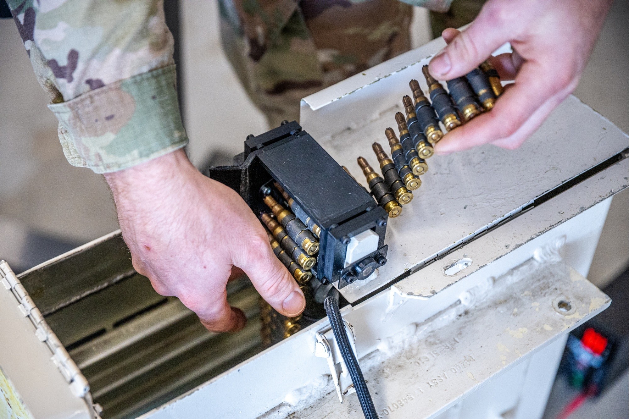 Hands of Soldier working