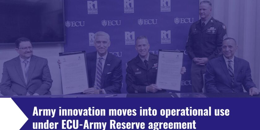 Army innovation moves into operational use under ECU-Army Reserve agreement